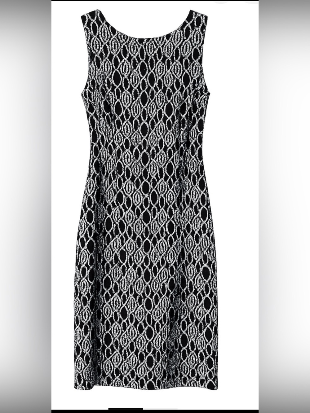 AB Studio Black & White Geometric Midi Skirt